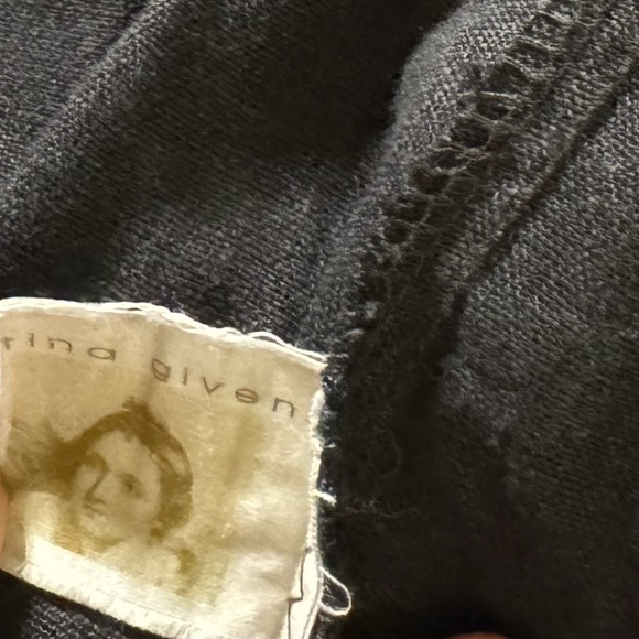 TINA GIVENS | Linen Julia dress with appliqués Size Medium in Black - Picture 10 of 11